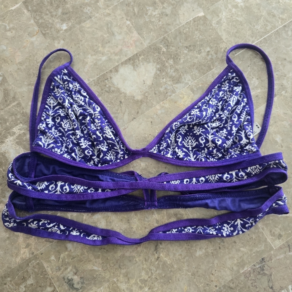 Free People Purple Strappy Bralette Sz M - Picture 2 of 2